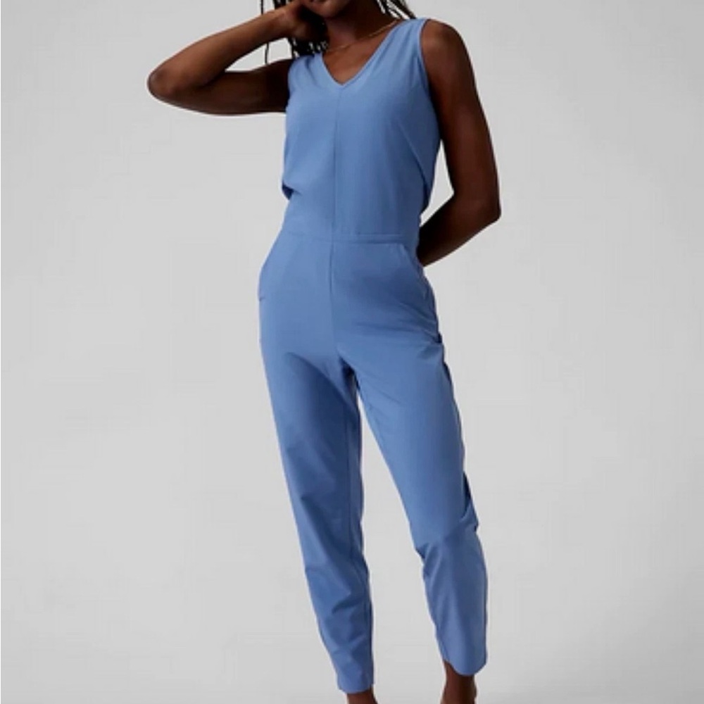 Athleta Sky Blue Sleeveless Jumpsuit